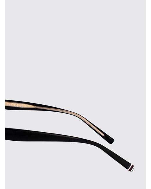Tommy Hilfiger Black Rounded Acetate Sunglasses With Monogram