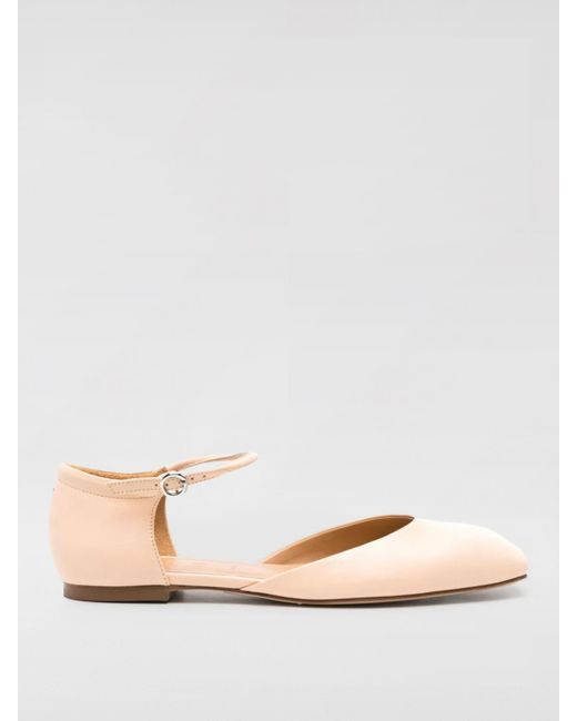Aeyde Pink Ankle Strap Flats