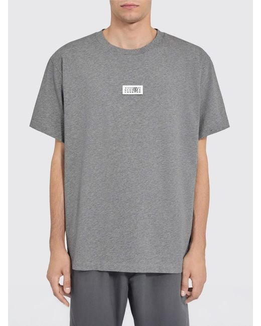 MM6 by Maison Margiela Gray Cotton T-Shirt With Logo for men