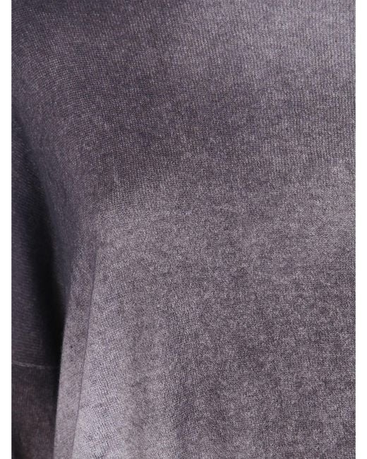 Avant Toi Gray Pure Cashmere Crewneck Jumper With Abstract Pattern And Dropped Shoulders