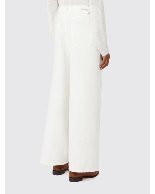 Max Mara White Palazzo Trousers