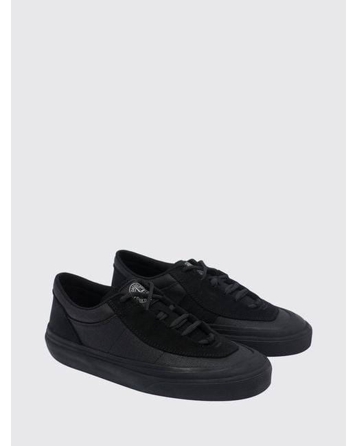 Stone Island White Low-Top Canvas And Suede Sneakers With Logo for men
