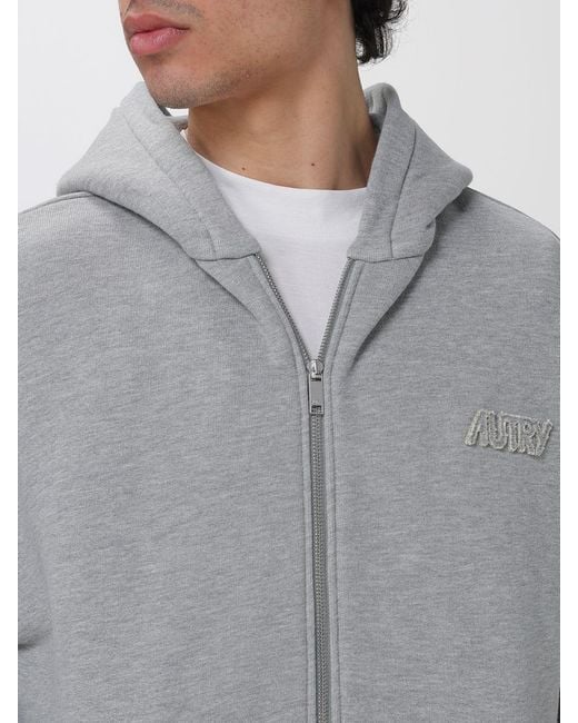 Autry Gray Cotton Hoodie for men