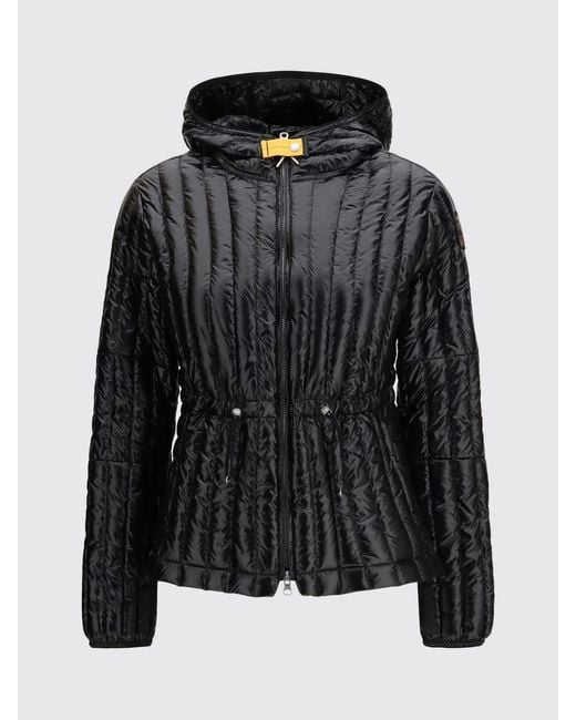 Parajumpers Black Kuon Hooded Quilted Nylon Puffer Jacket