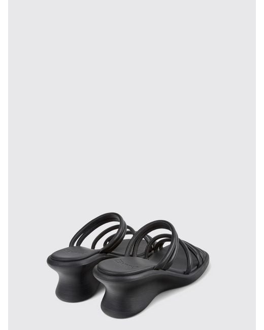 Camper White Louise Leather Wedge Sandals