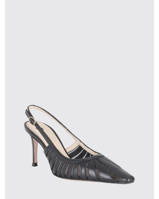 Roberto Festa Metallic Sunny Leather And Mesh Nylon Slingbacks