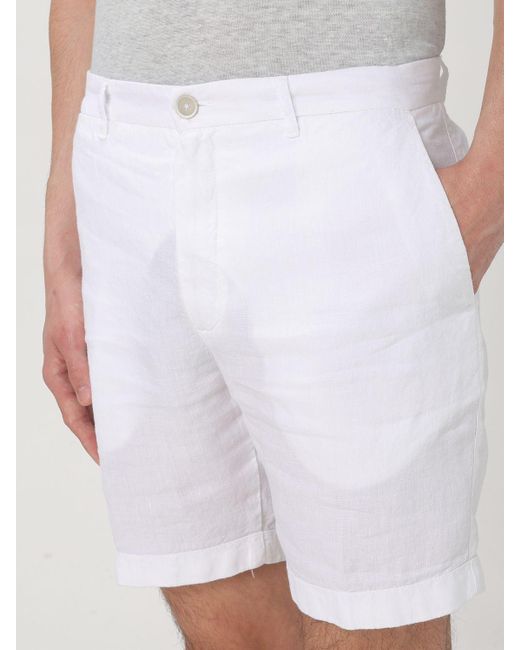 Pantalones Cortos Hombre 120% Lino de hombre de color White