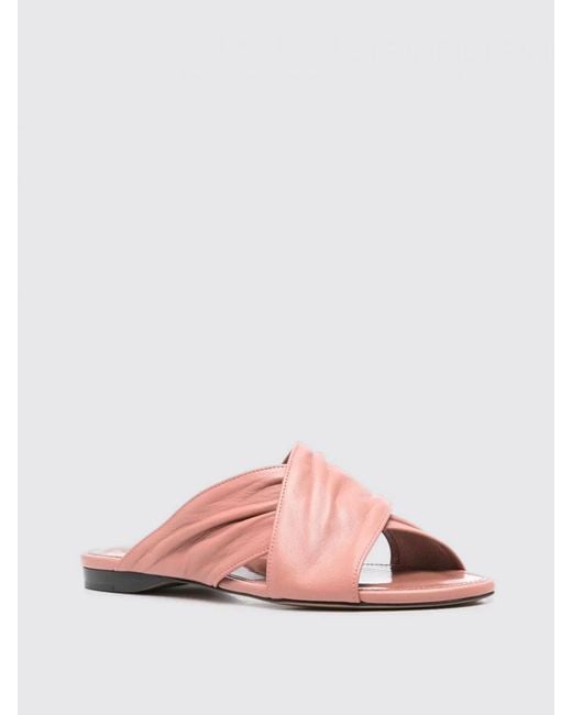 Paris Texas Pink Twisted Strap Flat Sandals