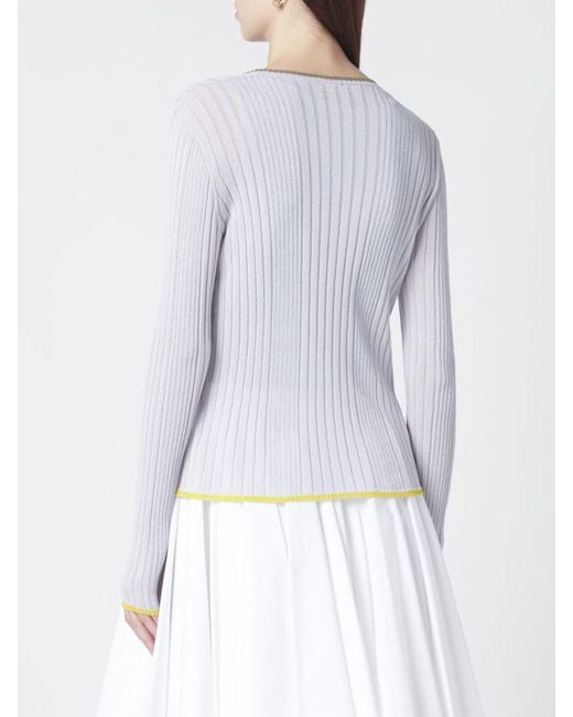 Roberto Collina Gray Ribbed Viscose Cardigan