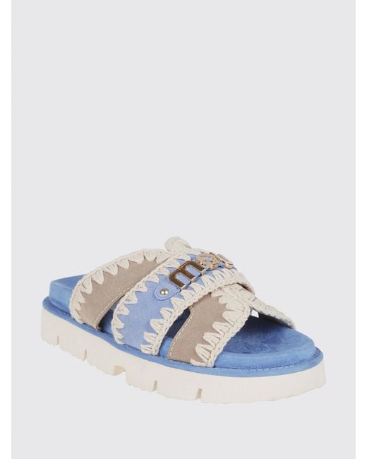 Mou Blue Flache Sandalen Damen