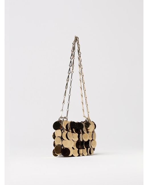 Rabanne White Sparkle Nano Sequin And Metal Mesh Bag
