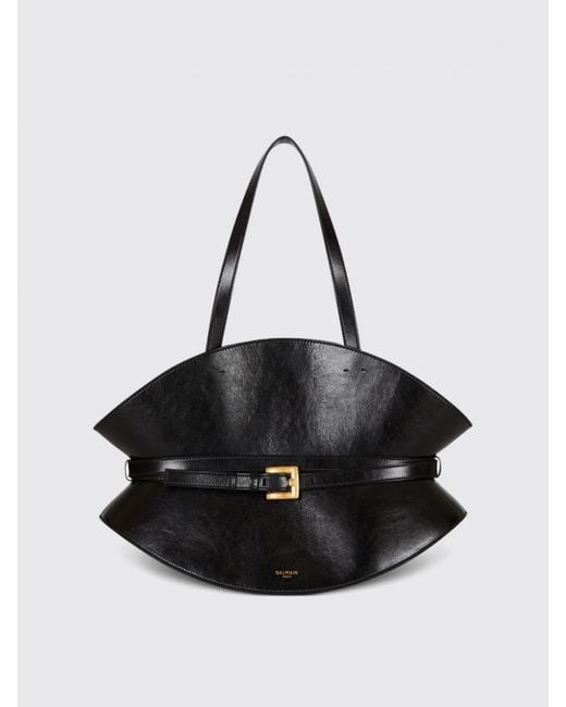 Balmain Black Schultertasche Shuffle Medium