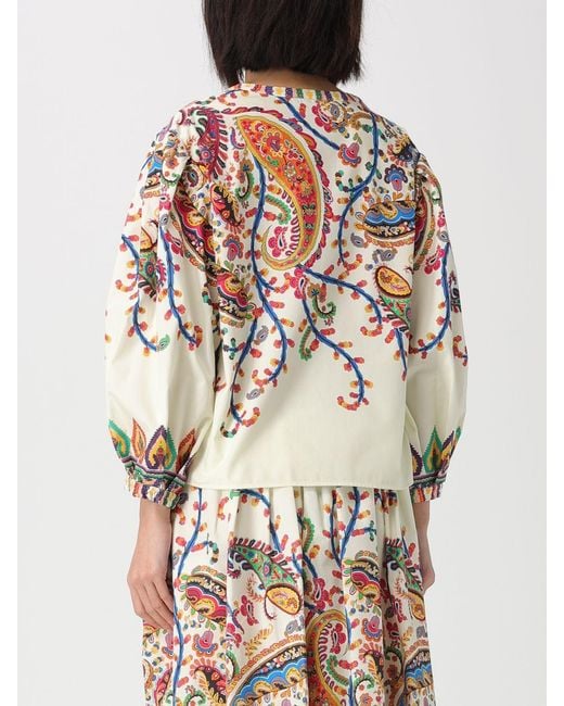 Etro Multicolor Cotton Blouse With Paisley Print