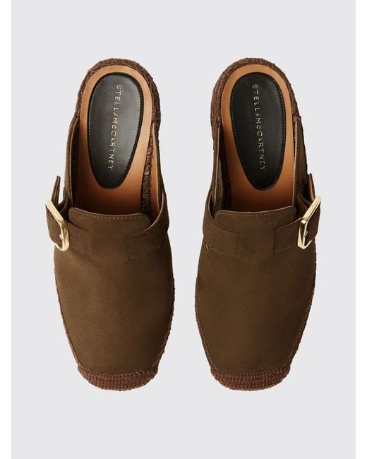 Stella McCartney Brown Synthetic Suede Wedge Mules