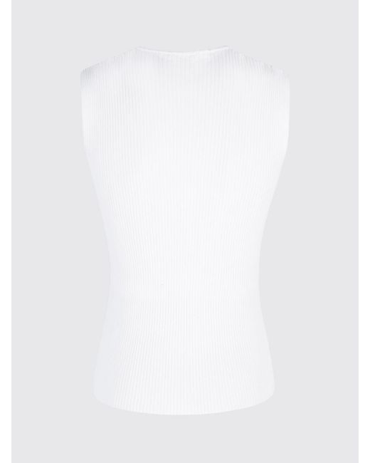 Roberto Collina White Cut-Out Viscose Top