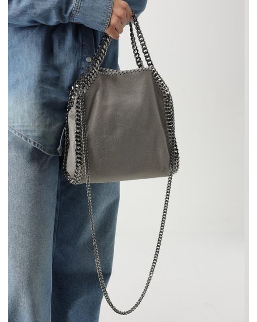 Stella McCartney Gray Falabella Crackle Suede Tote Bag
