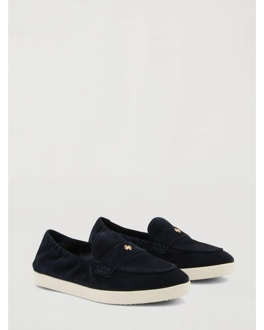 Tory Burch White Ballet Sport Suede Loafers