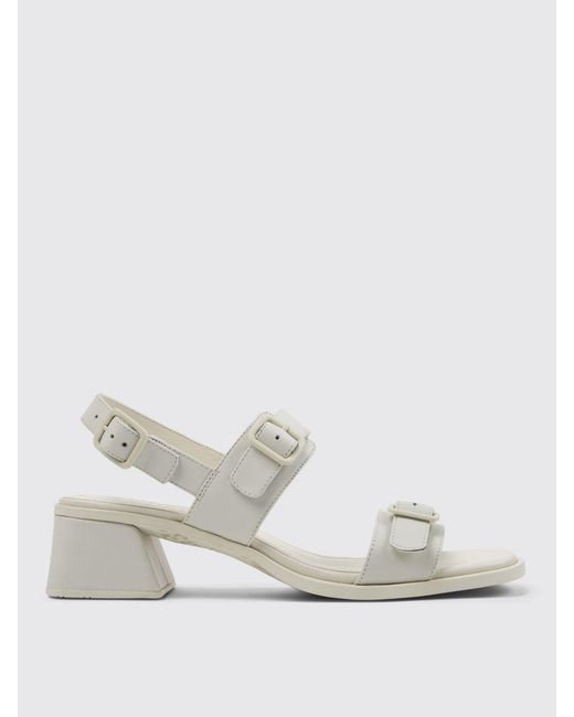 Camper White Flat Sandals