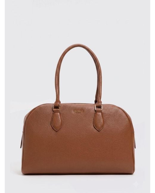 Twinset Brown Synthetic Boston Bag