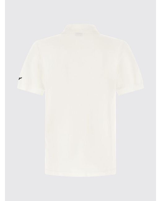 KENZO White Logo Patch Short-Sleeved Cotton Polo Shirt for men