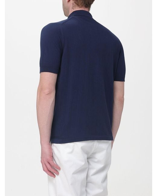Eleventy Blue Cotton Polo Shirt for men