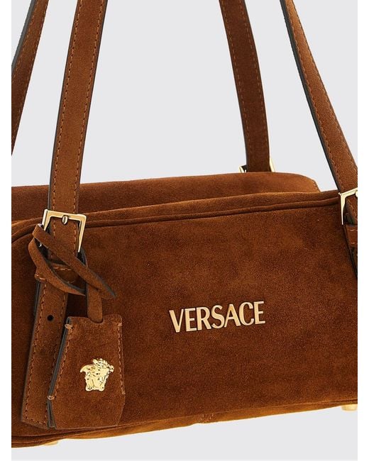 Versace Brown Tag Suede Bag