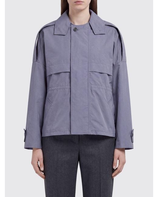 Marni Blue Relaxed Fit Short Trench Coat