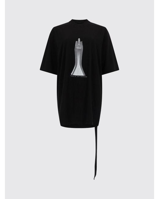 Rick Owens Black Printed Cotton T-Shirts