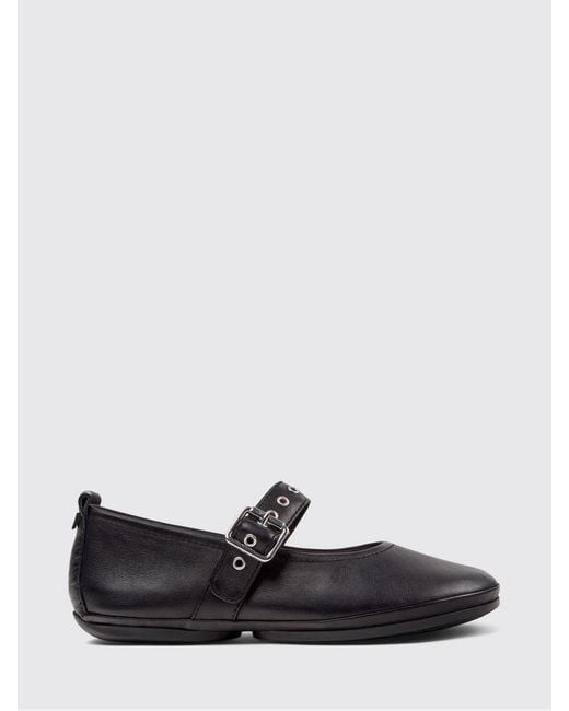 Camper White Right Nina Leather Ballerinas