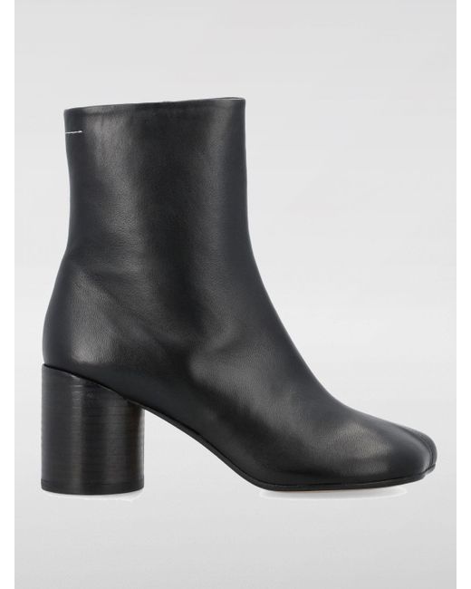 MM6 by Maison Martin Margiela Black Flat Ankle Boots