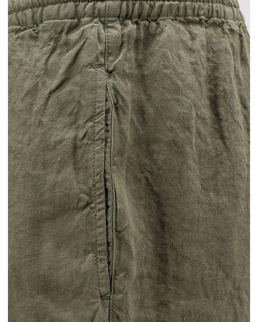 Aspesi Green Linen Trousers for men