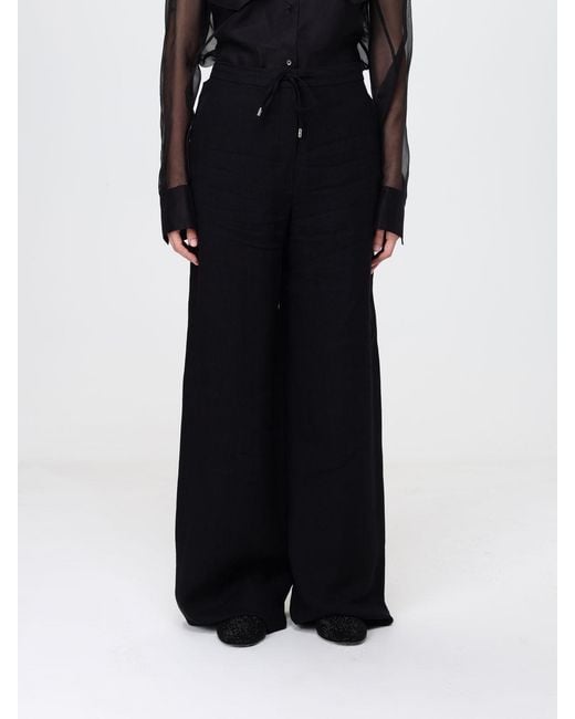 Max Mara Black Linen Palazzo Trousers