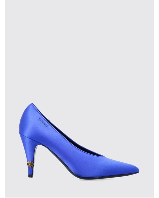 Versace Blue Gianni Satin Pumps