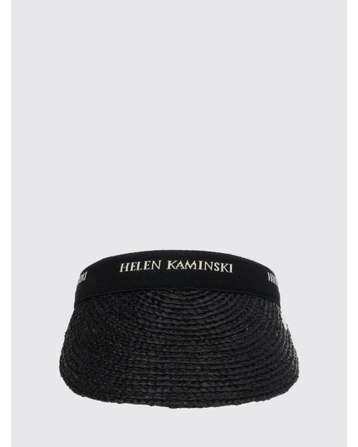 Helen Kaminski Black Raffia Visor