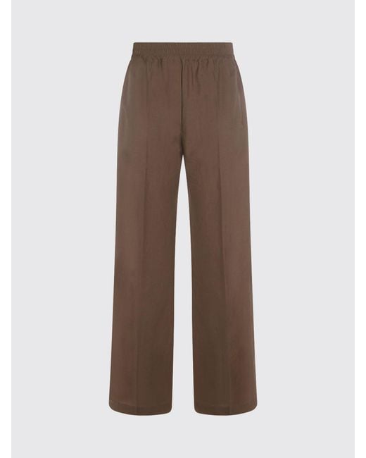 Brunello Cucinelli Brown Wide Leg Poplin Trousers