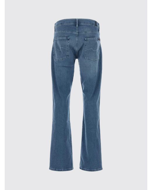 7 For All Mankind Blue Flared Cotton Denim Jeans for men