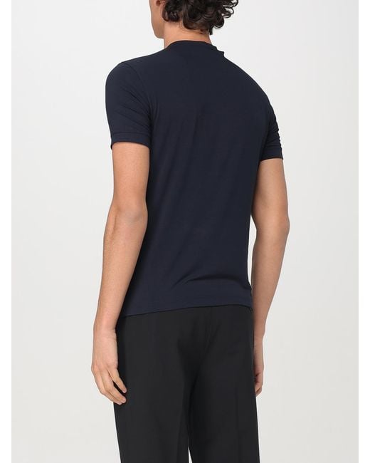 Giorgio Armani Blue Cotton T-Shirt for men