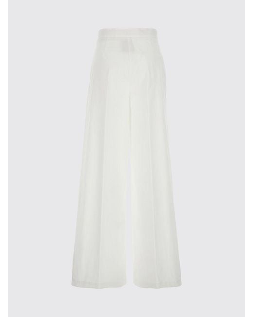 Semicouture White Cotton Poplin Trousers