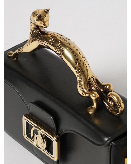 Lanvin Black Leather Bag With Sculptural Handle