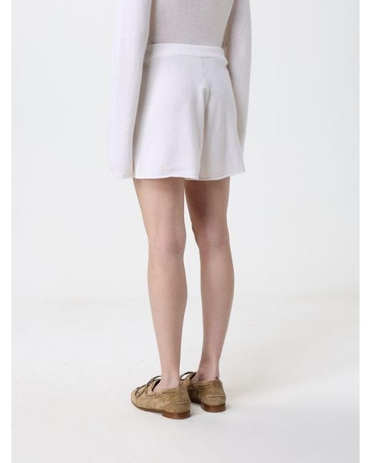 Allude White Cashmere Drawstring Shorts