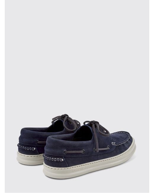 Camper Blue Runner Suede Boat Loafers for men