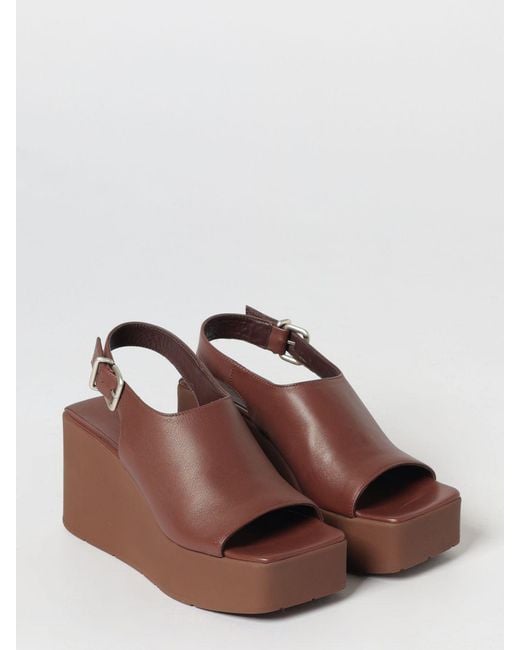Vic Matié Brown Vic Mati&Eacute Leather Wedge Sandal