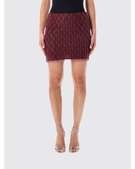 ROTATE BIRGER CHRISTENSEN Beaded Embroidered Stretch-Tech Pencil Mini Skirt