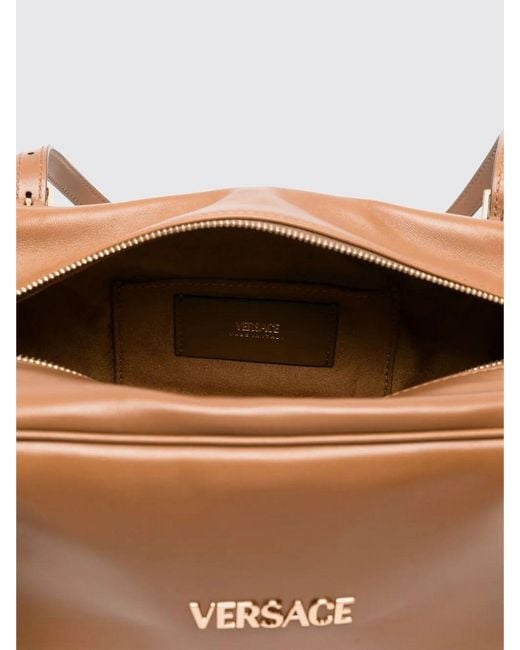 Versace Brown Leather Tag Bag