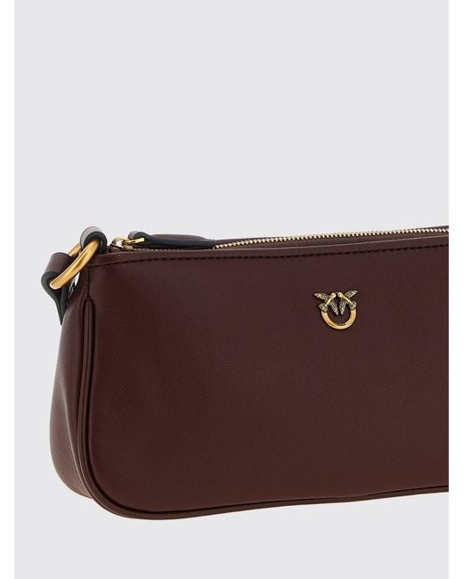 Pinko Brown Mini Half Moon Leather Bag