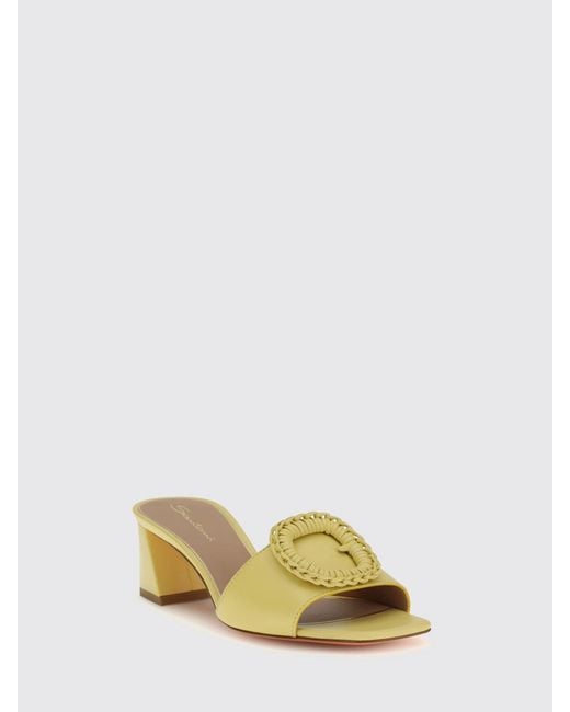 Santoni Metallic Calfskin Mule Sandal