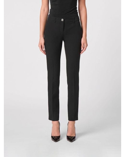 Philipp Plein Black Low-Rise Skinny Cady Trousers With Slant Pockets