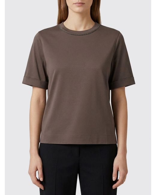Brunello Cucinelli Gray Basic Cotton T-Shirts