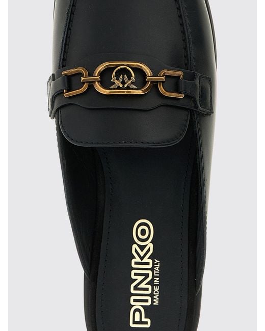 Pinko Black Naty 09 Leather Mules