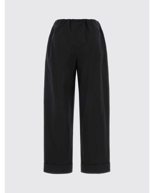The Row Black Wide Cotton Trousers